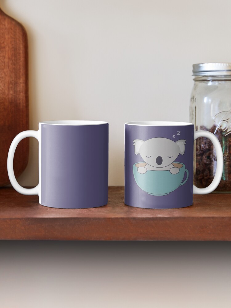 Cute Ceramic Bear Mug with Lid, Kawaii Coffee or Tea Cup for Bear Lovers,  Unique Novelty Gift, Mug and Lid Set (White and Blue)