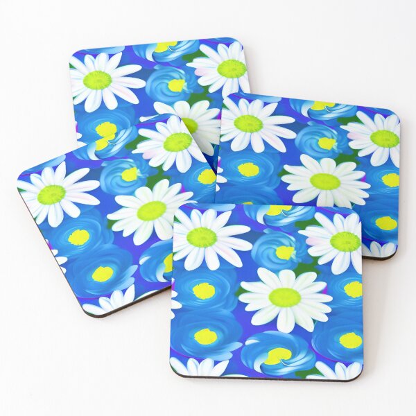 Item preview, Patch of Daisy and Blue Button Flowers Green Patch of Ground for Background     ra designed and sold by deniselynnimage.