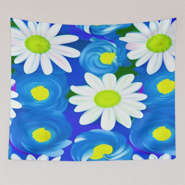 Item preview, Patch of Daisy and Blue Button Flowers Green Patch of Ground for Background     ra designed and sold by deniselynnimage.