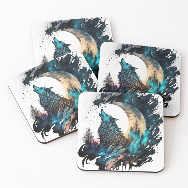 Item preview, Wolf Moon Art Print - Howling Canine in the Night Sky designed and sold by RootNeeds.
