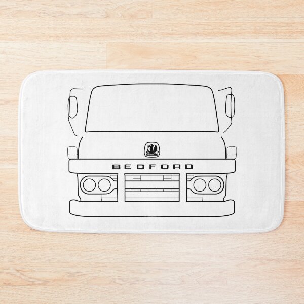 Item preview, Vintage 1970s Bedford KM lorry with mirrors black outline designed and sold by soitwouldseem.