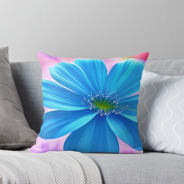 Item preview, Translucent Flower Design with Single Ocean Blue Flower with Patch of Pink Flower        ras designed and sold by deniselynnimage.