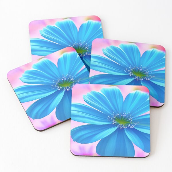 Item preview, Translucent Flower Design with Single Ocean Blue Flower with Patch of Pink Flower        ras designed and sold by deniselynnimage.