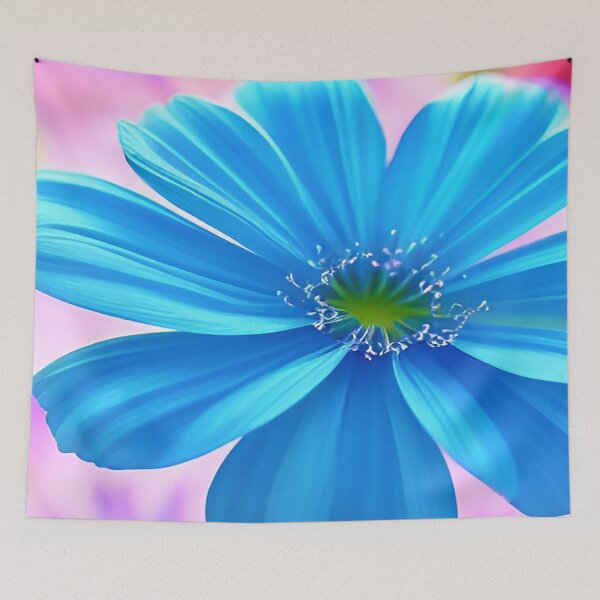 Item preview, Translucent Flower Design with Single Ocean Blue Flower with Patch of Pink Flower        ras designed and sold by deniselynnimage.