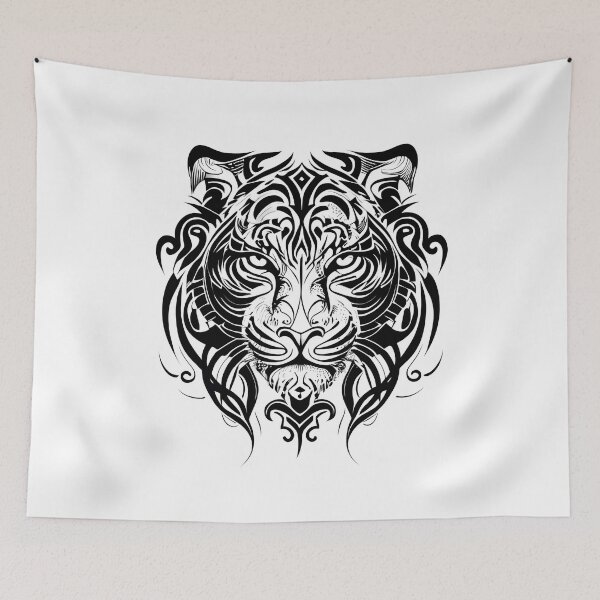 Item preview, Tribal Tiger Head designed and sold by ShadowAndSlate.