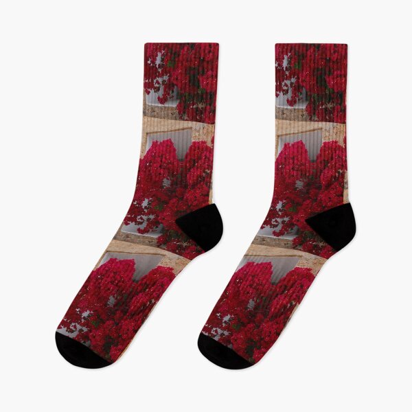 Item preview, Bougainvillea around window Ibiza red pink designed and sold by eddiebarronshop.