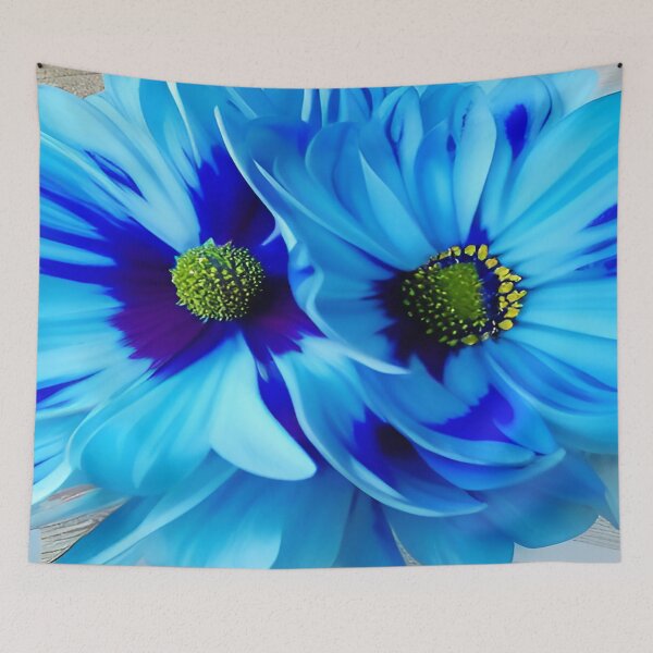 Item preview, Blue Floral Arrangement on White Decorative Table Cloth          ra designed and sold by deniselynnimage.