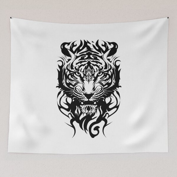 Item preview, Tribal Tiger Head Tattoo designed and sold by ShadowAndSlate.