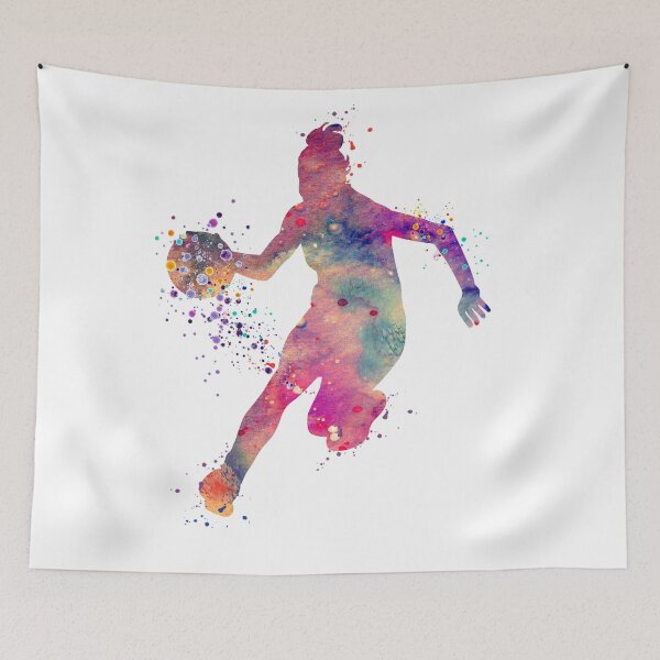 Item preview, Girl Basketball Dribble Watercolor Silhouette designed and sold by LotusGifts.
