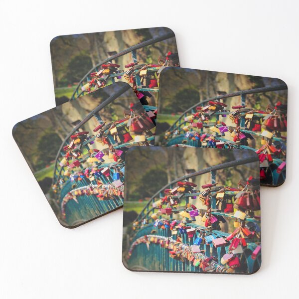 Item preview, Bridge with love locks in the park designed and sold by Ruhrpottpicture.