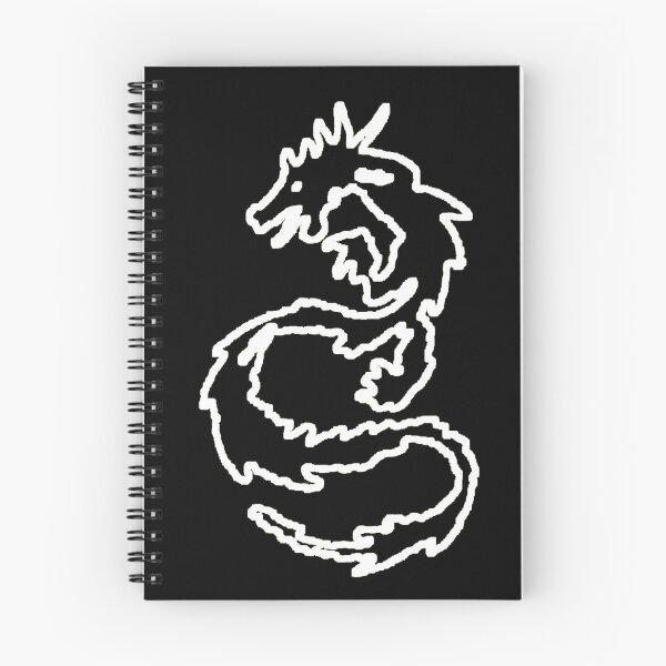 Artikelvorschau, Dicker weißer Umriss auf schwarzem abstraktem Tattoo-Stil verzerrter Drache entworfen und verkauft von kattakitty.
