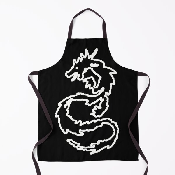 Item preview, Thick White Outline on Black Abstract Tattoo Style Distorted Dragon designed and sold by kattakitty.