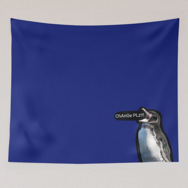 Artikelvorschau, Galapagos Penguin calls for change (Blue #0F1D7B background)  entworfen und verkauft von SBPenguins.