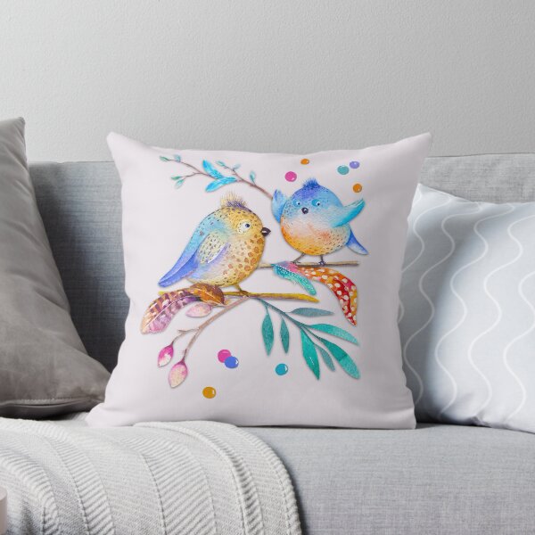 Happy Birds II – (not) only for kids Throw Pillow