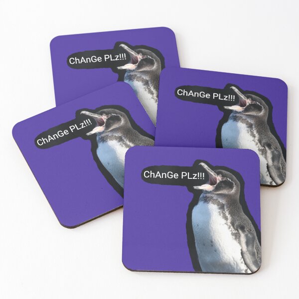 Artikelvorschau, Galapagos Penguin calls for change (Dark Purple #3A2096 background)  entworfen und verkauft von SBPenguins.