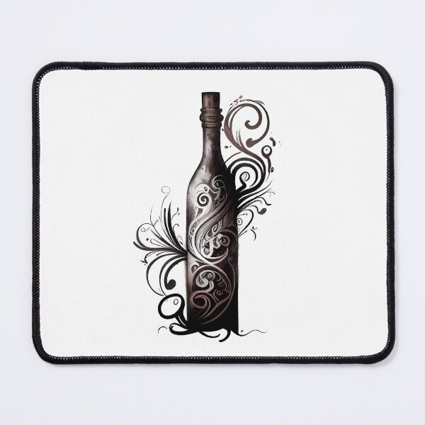 Item preview, Tribal Tattoo Wine Bottle designed and sold by ShadowAndSlate.