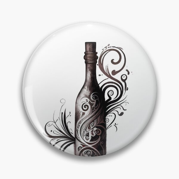 Item preview, Tribal Tattoo Wine Bottle designed and sold by ShadowAndSlate.