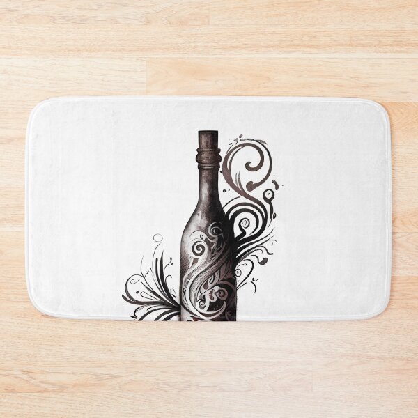 Item preview, Tribal Tattoo Wine Bottle designed and sold by ShadowAndSlate.