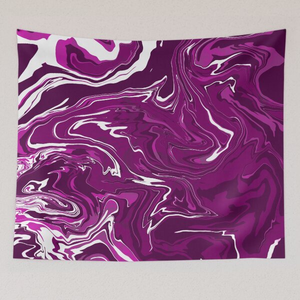 Item preview, Amarene, pink, purple and white, fluid art, white, navy, marble effect, relaxing painting for home decor, bedroom, living room, lounge, curtains designed and sold by Collagedream.