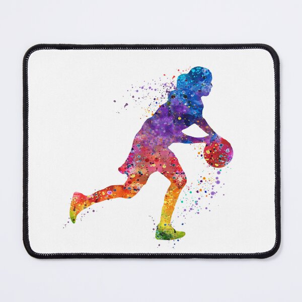 Item preview, Girl Basketball Player Dribbling Watercolor designed and sold by LotusGifts.