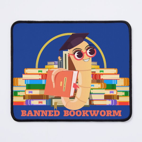 Item preview, Progressive "Banned Bookworm" stacks of books light arc designed and sold by Write-to-Rebel.