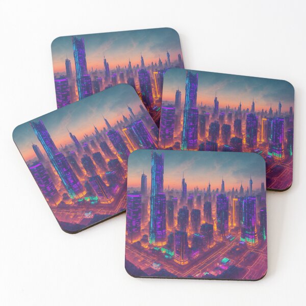 Item preview, A Sprawling Metropolis Of Towering Skyscrapers And Hovering Vehicles, Illuminated By A Dazzling Array Of Neon Lights, Set Against A Star-Filled Sky Ai Generated Art designed and sold by AiGens.