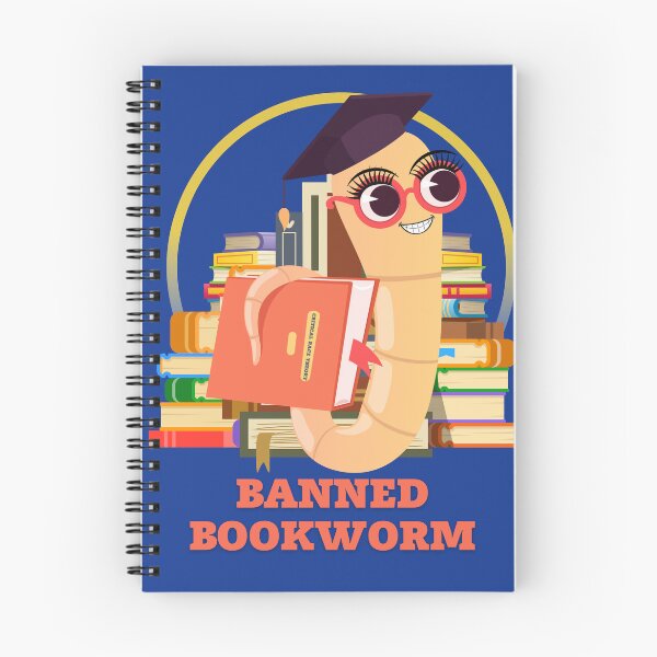 Item preview, Progressive "Banned Bookworm" stacks of books light arc designed and sold by Write-to-Rebel.