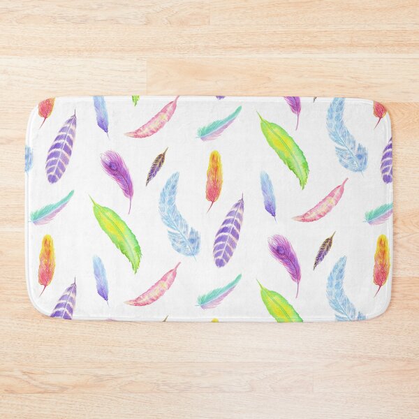 Item preview, Colorful watercolor feathers pattern designed and sold by Wolshebnaja.