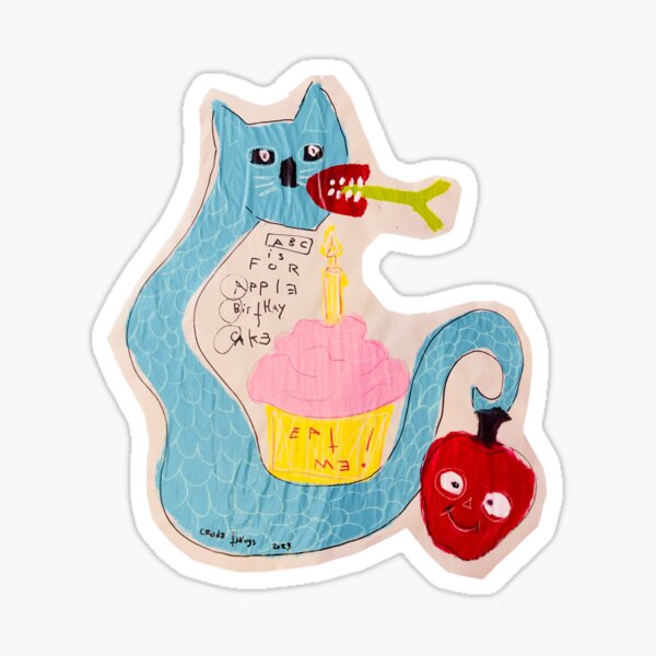 Item preview, ABC Birthday Cupcake Cat Snake Art designed and sold by lana guerra.