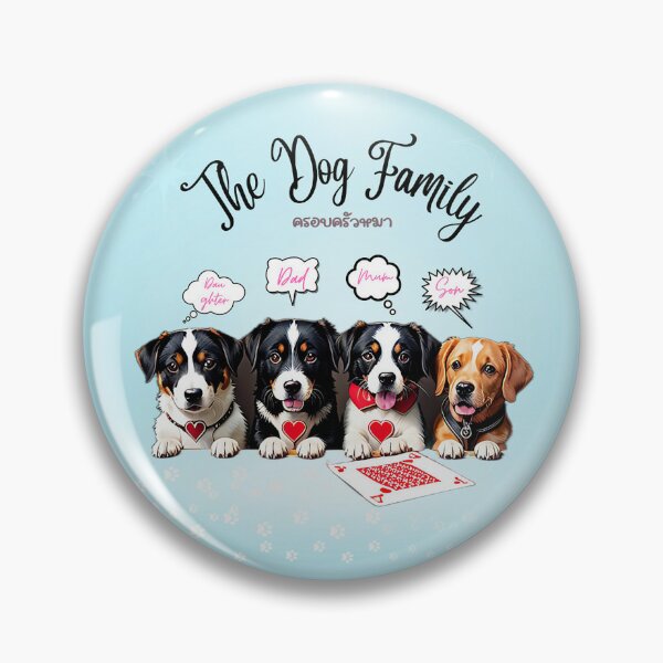 The Dog Family "ครอบครัวหมา"  With The Spelling Of Thai Word Pin