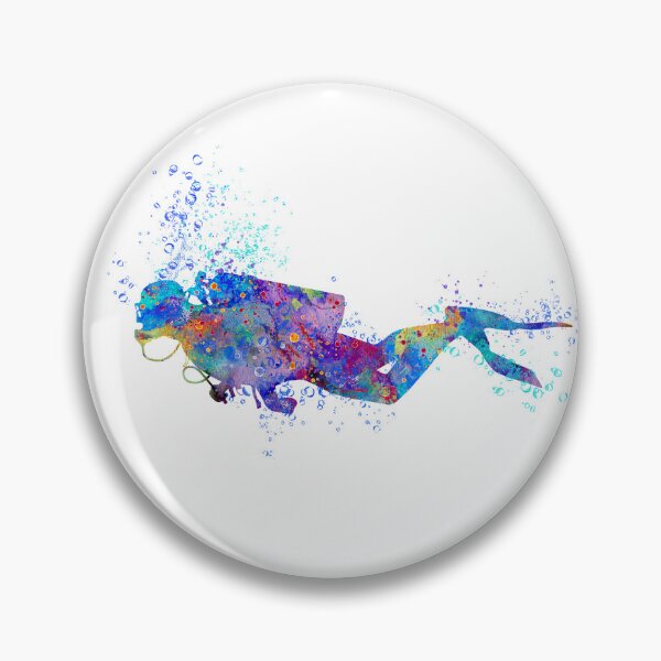 Item preview, Scuba Diver Colorful Watercolor designed and sold by LotusGifts.