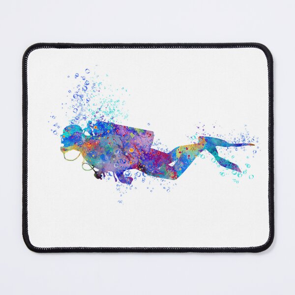 Item preview, Scuba Diver Colorful Watercolor designed and sold by LotusGifts.