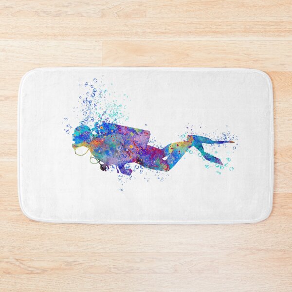 Item preview, Scuba Diver Colorful Watercolor designed and sold by LotusGifts.