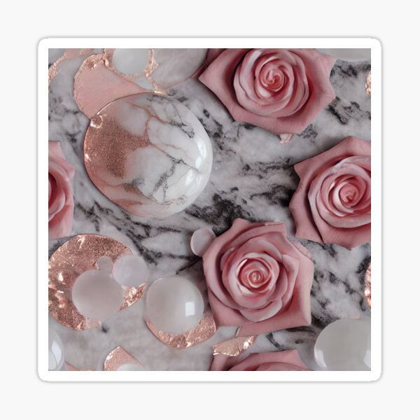 Quartz Feminine Rose Gold Marble #1 Sticker