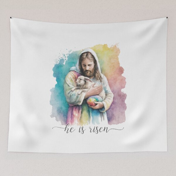 Item preview, Jesus and The Easter Bunny - He is Risen Christian Easter designed and sold by DOLCEINDIGO.
