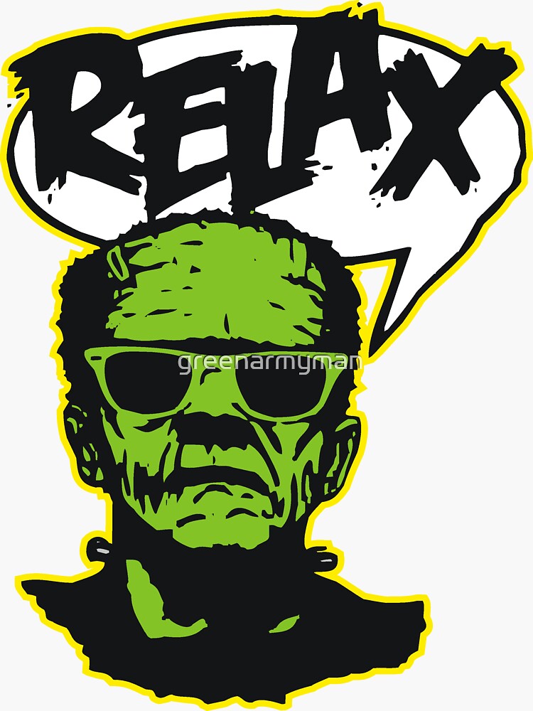 Thumbnail 3 of 3, Sticker, relax designed and sold by greenarmyman.