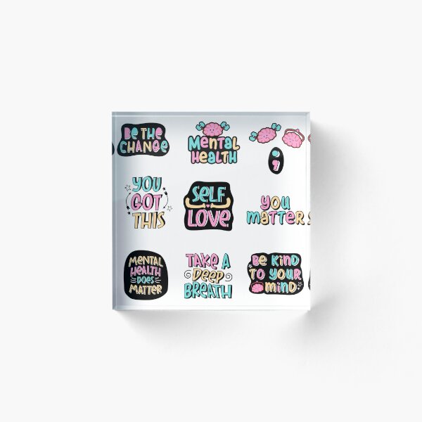 Aperçu de l'œuvre Pack d'autocollants Citations sur la santé mentale créée et vendue par MagicStrawberry.