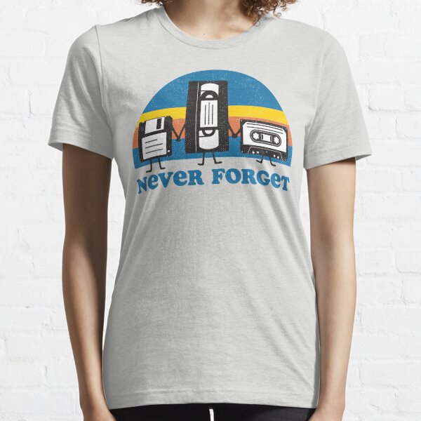 80s lovers colorful graphic tee portraying a couple dancing and a vintage cassette too!