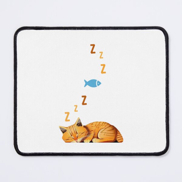 Item preview, Cute ginger cat sleeping - catching some z's - dreaming of fish designed and sold by JustSimpleUK.