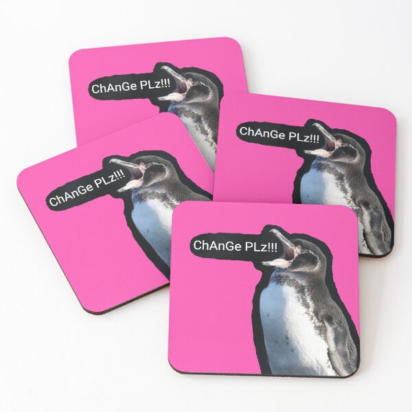 Artikelvorschau, Galapagos Penguin calls for Change (Fuchsia #FC46AA background)  entworfen und verkauft von SBPenguins.