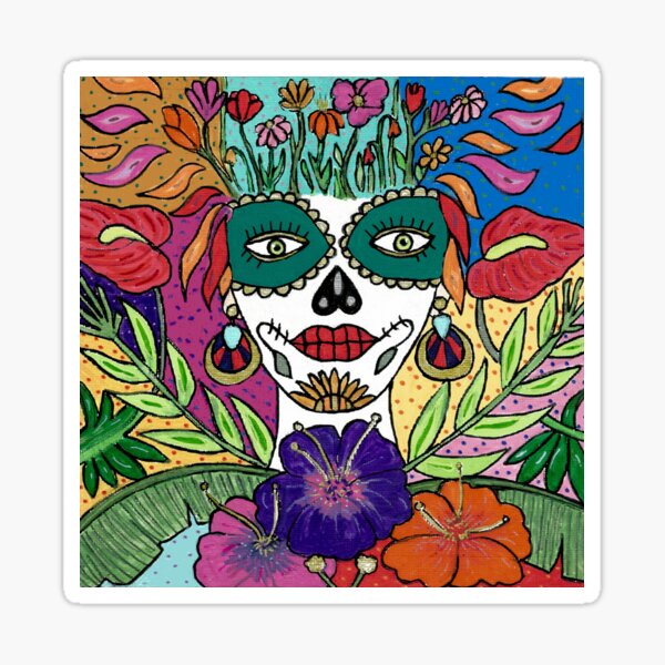 Sugar Skull with Mask Sticker