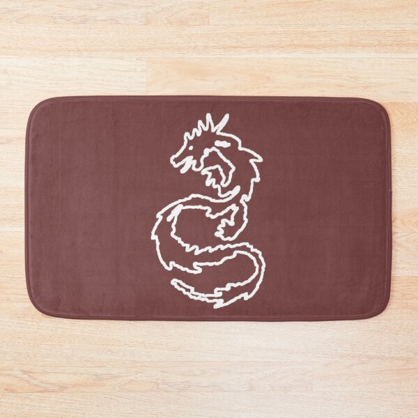 Item preview, White Dragon Rough Outline Thick Line Abstract Tattoo Style Distorted designed and sold by kattakitty.