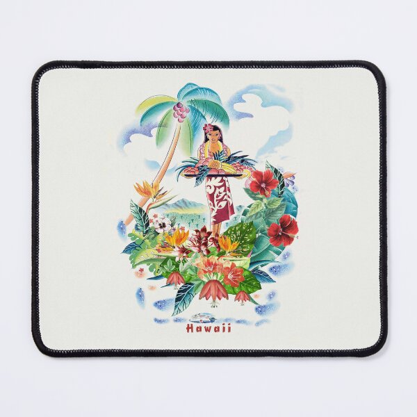 Item preview, Vintage Hawaiian Travel Poster designed and sold by J Marielle Designs.