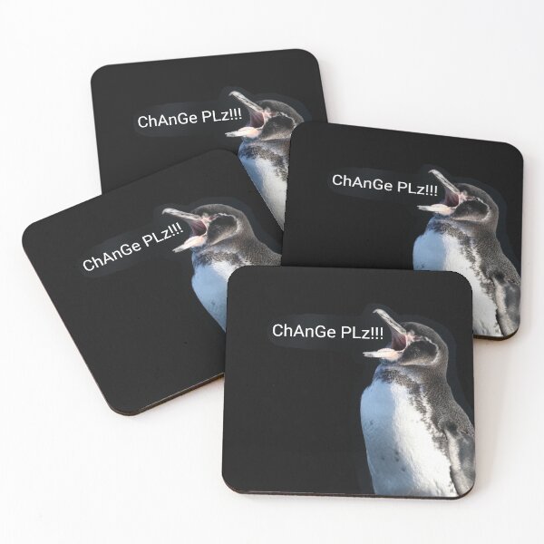 Artikelvorschau, Galapagos Penguin calls for Change (Black background)  entworfen und verkauft von SBPenguins.