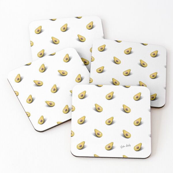 Artikelvorschau, Avocado pattern pastel yellow- white background entworfen und verkauft von Studio Lydia Lovely.