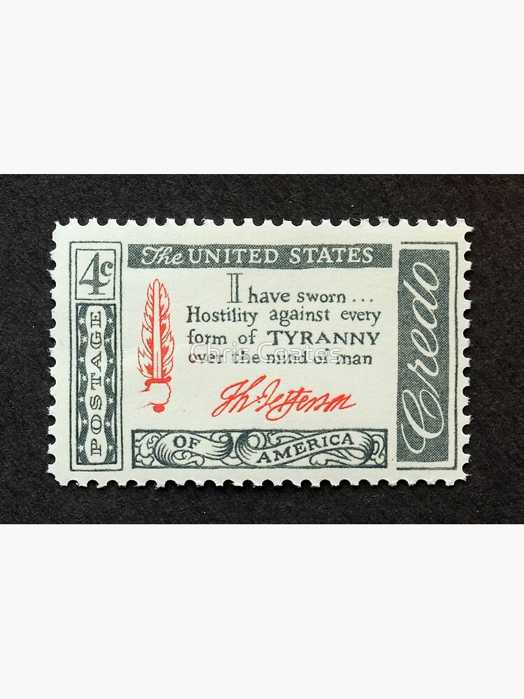 1960 4 American Credo T. Jefferson Postage Stamp