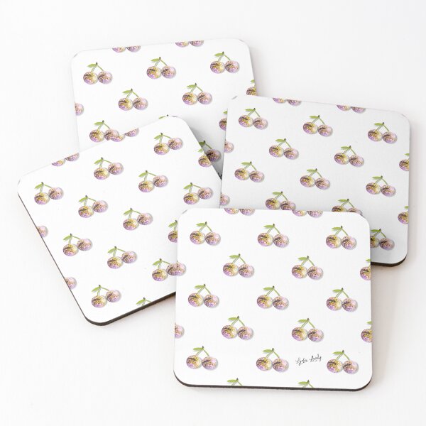 Artikelvorschau, Disco cherries pattern pastel yellow- white background entworfen und verkauft von Studio Lydia Lovely.
