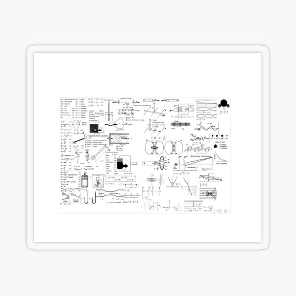 Physics: Formula Chart for General Physics course PHY 110, #Physics, #Formula, #Chart, #GeneralPhysics, #course, #PHY110 Transparent Sticker