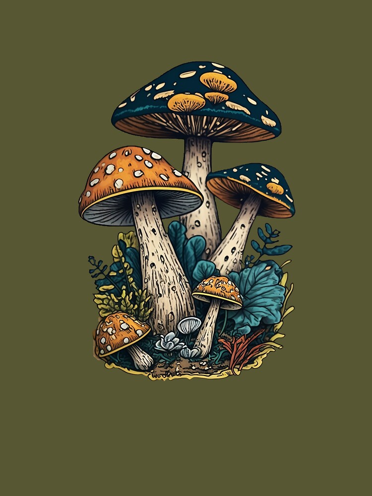 "Gritty Mushroom Sticker" Essential TShirt for Sale by TheAIArtisan