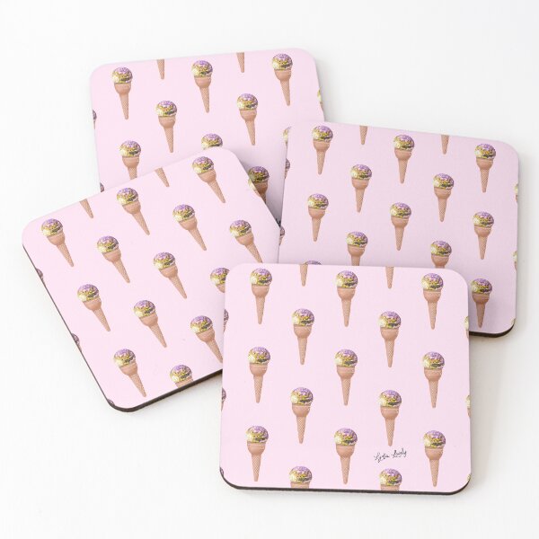 Artikelvorschau, Disco ice cream- pattern pastel yellow- pink background entworfen und verkauft von Studio Lydia Lovely.